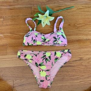 2 piece bikini with lemon print